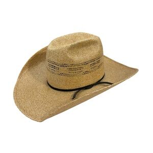 Rodeo King Size 59 7 3/8 Long Oval Beige Hat Western Cowboy Country Barn